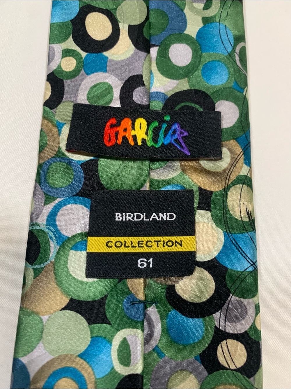 J. Garcia Tie Birdland Collection 61 Mens 100% Silk Abstract Art Necktie - Picture 3 of 7